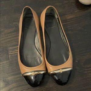 Tory Burch flats, black and camel